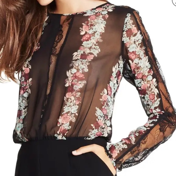 Bcbg floral georgette and crepe romper - Picture 3 of 7